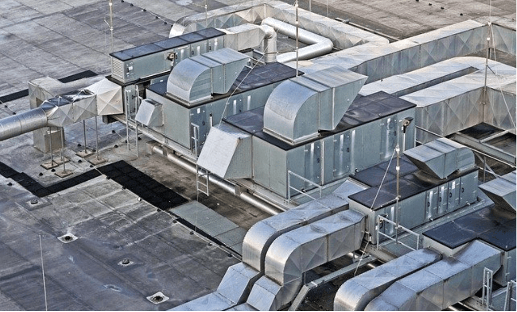 Air handling units on a rooftop