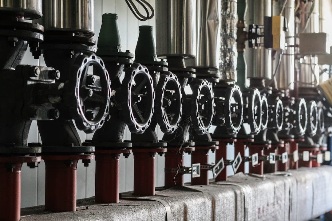 Industrial pipelines for a boiler contingency plan.