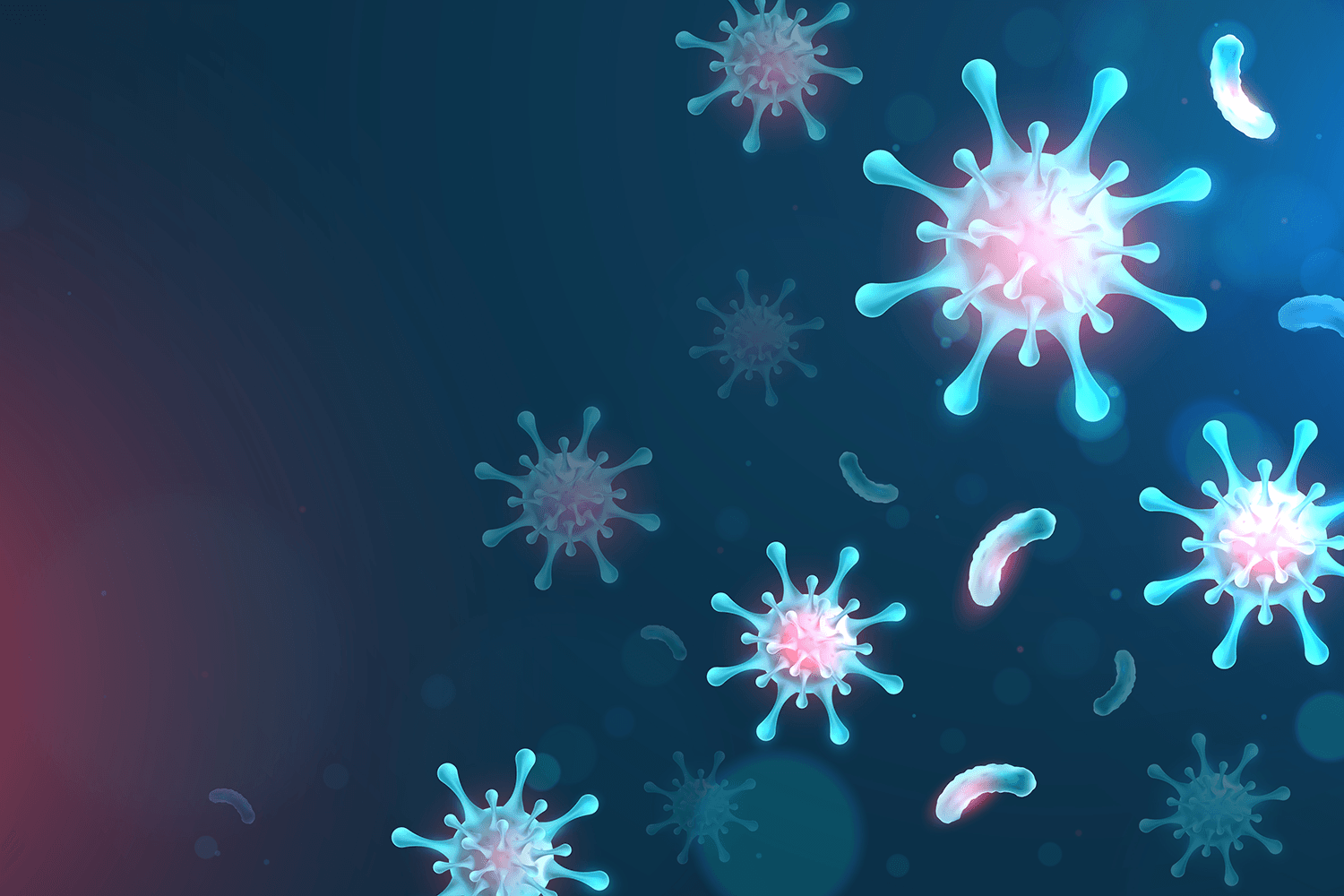 Uv Lights in HVAC Killing Bacteria. Dark and Glowing Light