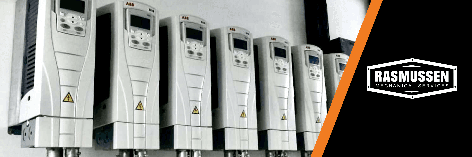 Wall of VFDs used in HVAC equipment