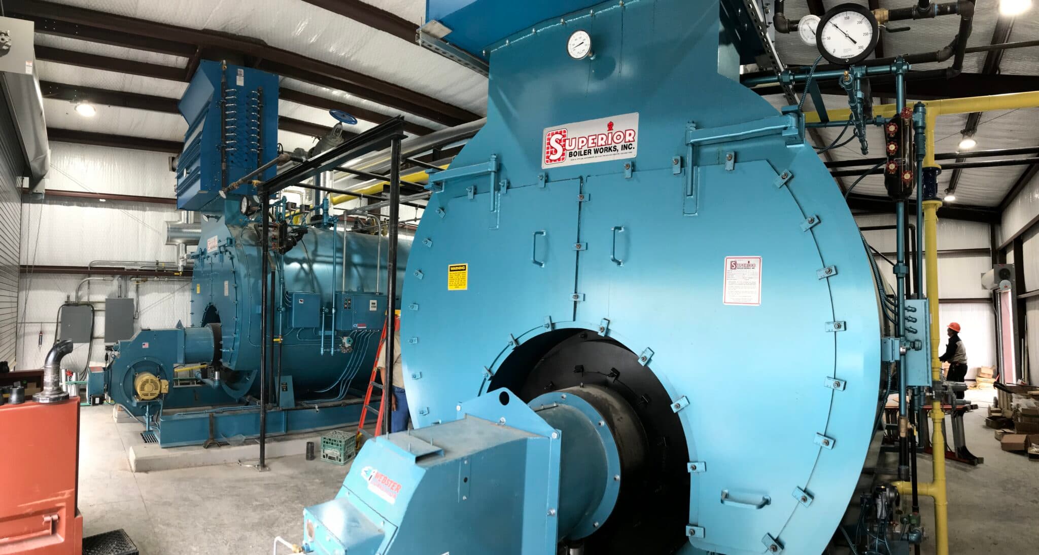 Two Superior boilers with condensate return piping