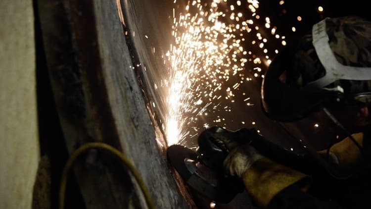 Grinding Inside A Boiler