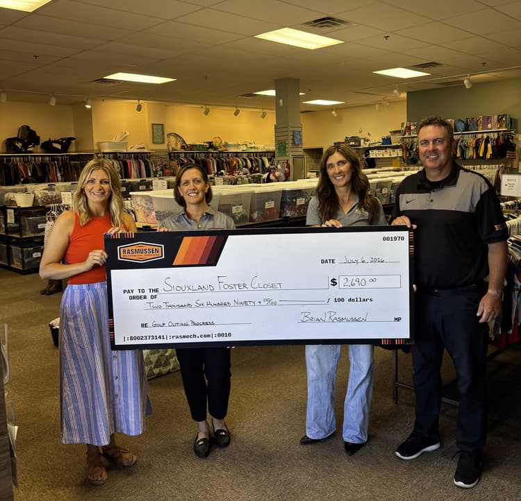 Siouxland Foster Closet Donation Check Presentation