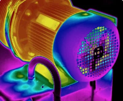 Infrared Thermography being used on a pump motor