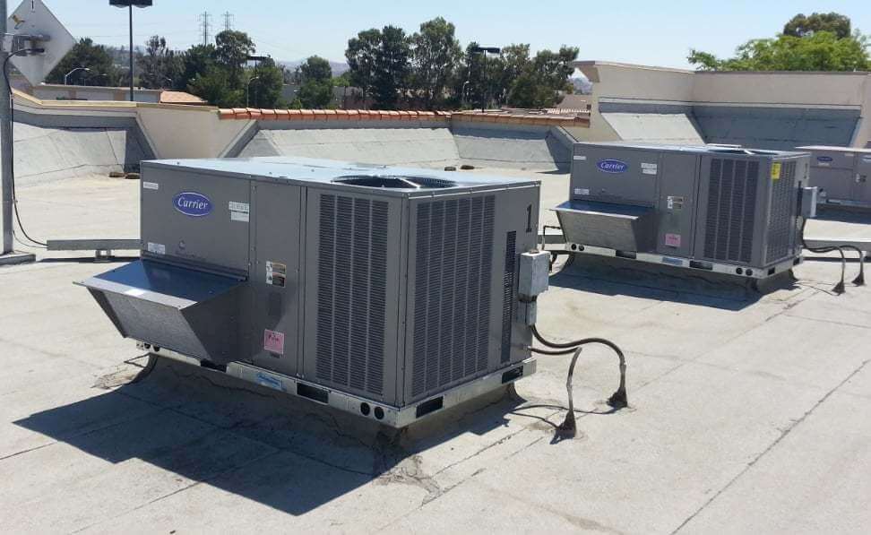 Two installed rooftop units