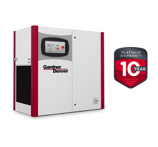 Gardner Denver 10 Year Warranty on Air Compressors logo