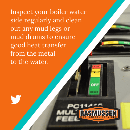 Click to tweet: Inspect your boiler water side regularly. 