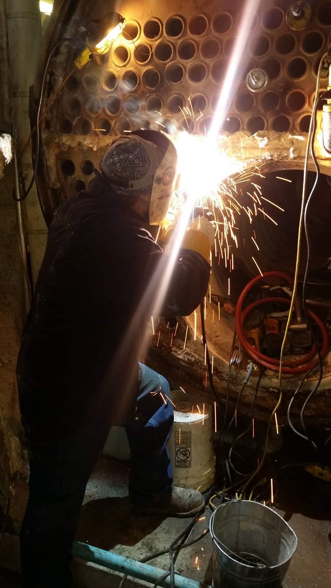 Repair being performed during a boiler lay-up