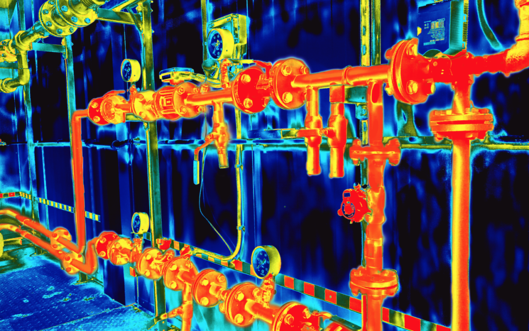 Infrared Thermography photo of gas piping