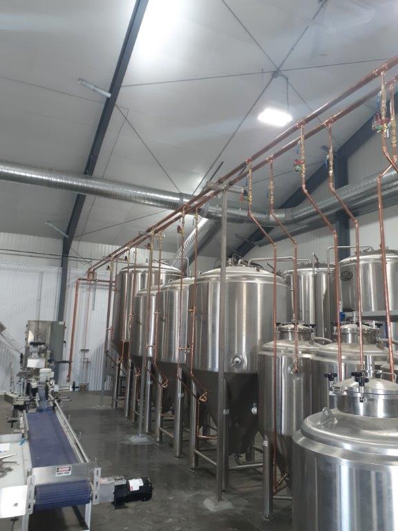 Brewery copper piping