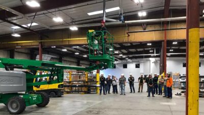 Lift safety training in our warehouse