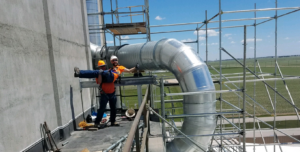 Duct work with employees