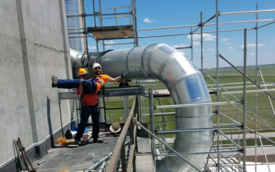 Duct work with employees