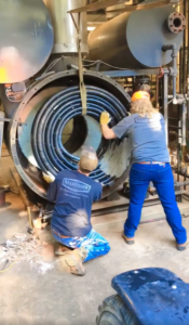 Re-installing a coil from a steam generator 